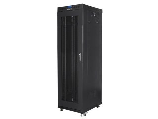 SZAFA INSTALACYJNA RACK STOJĄCA 19" 42U 600X800 CZARNA DRZWI PERFOROWANE LCD LANBERG (FLAT PACK)