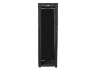 SZAFA INSTALACYJNA RACK STOJĄCA 19" 42U 600X800 CZARNA DRZWI SZKLANE LCD LANBERG (FLAT PACK)