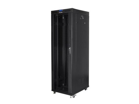 SZAFA INSTALACYJNA RACK STOJĄCA 19" 42U 800X800 CZARNA DRZWI SZKLANE LCD LANBERG (FLAT PACK)