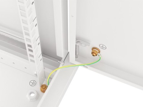 SZAFA INSTALACYJNA RACK WISZĄCA 19" 12U 600X600 SZARA DRZWI METALOWE LANBERG (FLAT PACK)