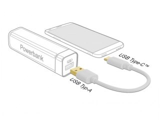 KABEL USB-C(M)->USB-A(M) 2.0 0.15M BIAŁY DELOCK