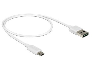 KABEL USB MICRO(M)->USB-A(M) 2.0 0.5M DUAL EASY-USB-BIAŁY DELOCK