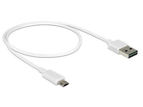 KABEL USB MICRO(M)->USB-A(M) 2.0 0.5M DUAL EASY-USB-BIAŁY DELOCK