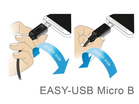 KABEL USB MICRO(M)->USB-A(M) 2.0 1M DUAL EASY-USB CZARNY DELOCK