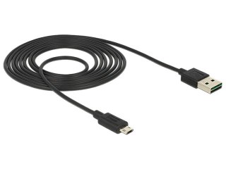 KABEL USB MICRO(M)->USB-A(M) 2.0 2M DUAL EASY-USB CZARNY DELOCK