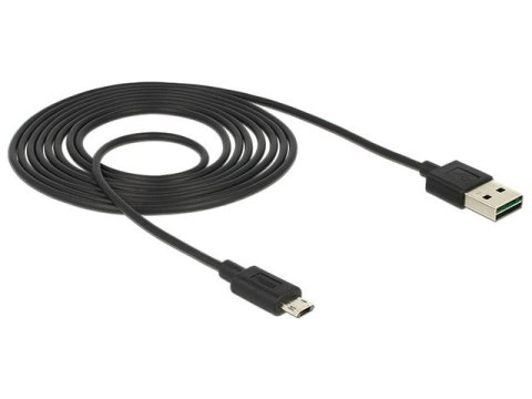 KABEL USB MICRO(M)->USB-A(M) 2.0 2M DUAL EASY-USB CZARNY DELOCK