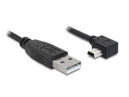 KABEL USB MINI(M) KĄTOWY PRAWO->USB-A(M) 2.0 5M CZARNY DELOCK