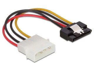 KABEL ZASILAJĄCY WEWNĘTRZNY MOLEX(M)->SATA(M) 15CM Z ZATRZASKAMI METALOWYMI DELOCK