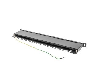 PATCH PANEL 24 PORT 0.5U 19" KAT.5E EKRANOWANY CZARNY LANBERG