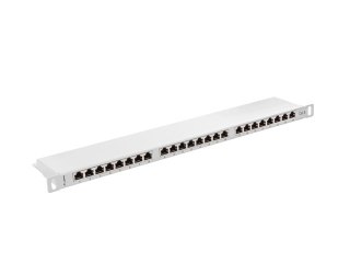 PATCH PANEL 24 PORT 0.5U 19" KAT.6 EKRANOWANY SZARY LANBERG