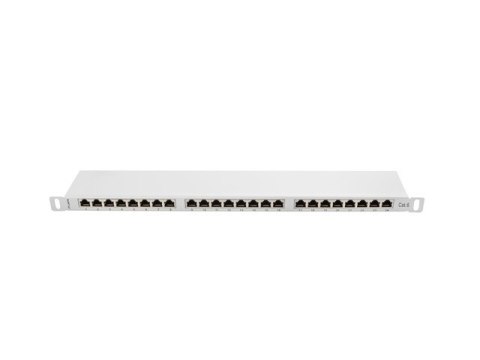 PATCH PANEL 24 PORT 0.5U 19" KAT.6 EKRANOWANY SZARY LANBERG