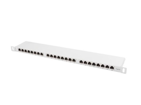 PATCH PANEL 24 PORT 0.5U 19" KAT.6 EKRANOWANY SZARY LANBERG