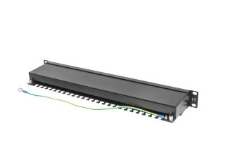 PATCH PANEL 24 PORT 1U 19" KAT.5E EKRANOWANY CZARNY LANBERG