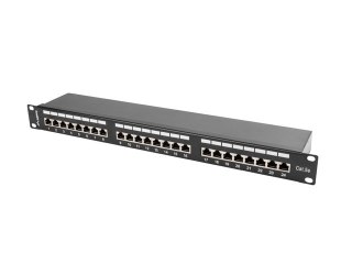 PATCH PANEL 24 PORT 1U 19" KAT.5E EKRANOWANY CZARNY LANBERG