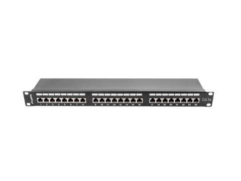 PATCH PANEL 24 PORT 1U 19" KAT.5E EKRANOWANY CZARNY LANBERG