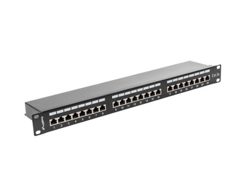 PATCH PANEL 24 PORT 1U 19" KAT.5E EKRANOWANY CZARNY LANBERG