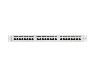 PATCH PANEL 24 PORT 1U 19" KAT.5E EKRANOWANY SZARY LANBERG