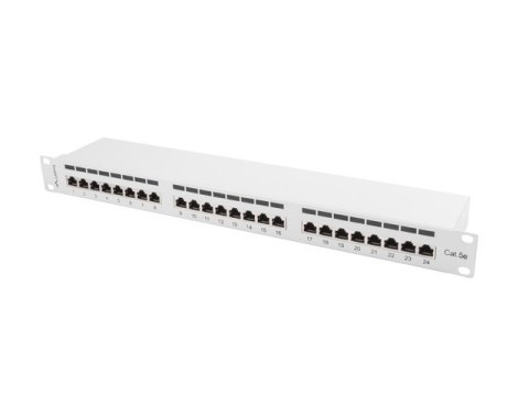 PATCH PANEL 24 PORT 1U 19" KAT.5E EKRANOWANY SZARY LANBERG