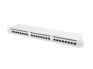 PATCH PANEL 24 PORT 1U 19" KAT.6 EKRANOWANY SZARY LANBERG