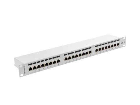 PATCH PANEL 24 PORT 1U 19" KAT.6 EKRANOWANY SZARY LANBERG