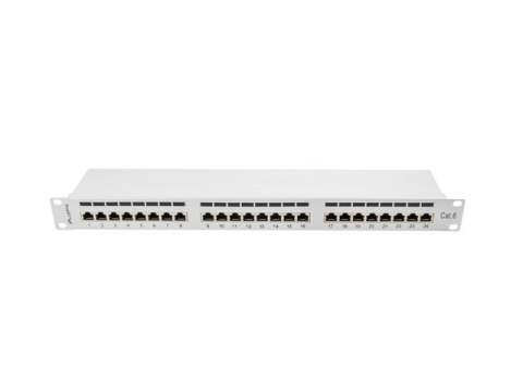 PATCH PANEL 24 PORT 1U 19" KAT.6 EKRANOWANY SZARY LANBERG