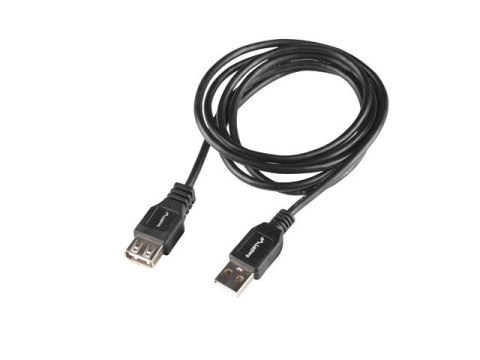 PRZEDŁUŻACZ USB-A M/F 2.0 1.8M CZARNY BOX LANBERG