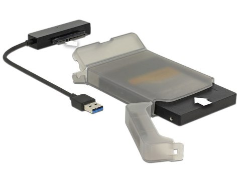 ADAPTER USB-A(M) 3.0->SATA DATA III (6GB/S) 22PIN(F) OBUDOWA OCHRONNA HDD CZARNY DELOCK