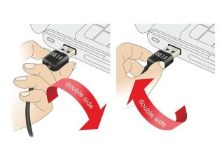 KABEL USB-A M/M 2.0 2M EASY-USB KĄTOWY LEWO/PRAWO CZARNY DELOCK
