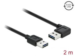 KABEL USB-A M/M 2.0 2M EASY-USB KĄTOWY LEWO/PRAWO CZARNY DELOCK
