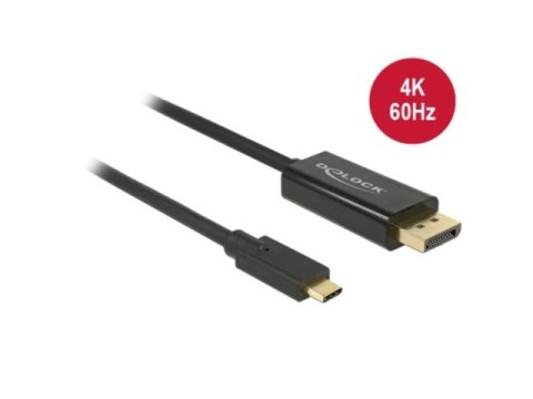 KABEL USB-C(M)->DISPLAYPORT(M) 1M 4K 60HZ CZARNY (THUNDERBOLT 3/DISPLAYPORT ALTERNATE MODE) DELOCK
