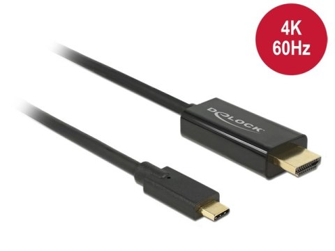 KABEL USB-C(M)->HDMI(M) 1M 4K 60HZ (THUNDERBOLT 3/DISPLAYPORT ALTERNATE MODE) CZARNY DELOCK