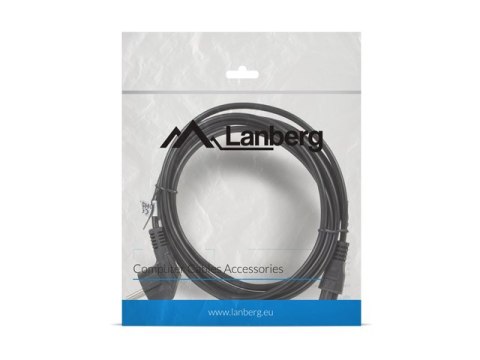 KABEL ZASILAJĄCY LAPTOP (MIKI) CEE 7/7->IEC 320 C5 3M VDE CZARNY LANBERG