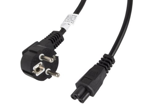 KABEL ZASILAJĄCY LAPTOP (MIKI) CEE 7/7->IEC 320 C5 3M VDE CZARNY LANBERG