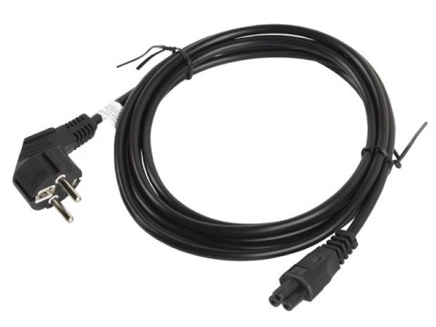 KABEL ZASILAJĄCY LAPTOP (MIKI) CEE 7/7->IEC 320 C5 3M VDE CZARNY LANBERG