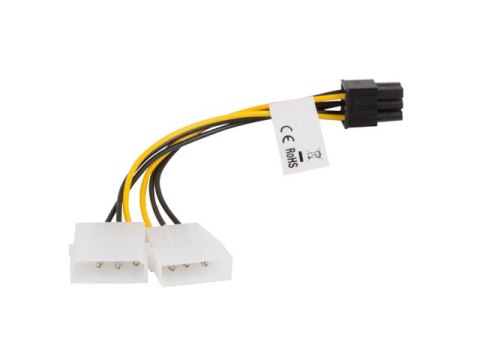 KABEL ZASILAJĄCY WEWNĘTRZNY HDD 2X MOLEX(M/F) 3 PIN->BTX 6 PIN PSU 15CM LANBERG