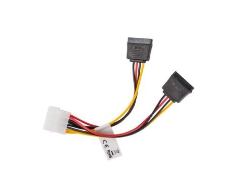 KABEL ZASILAJĄCY WEWNĘTRZNY MOLEX(M)->2X SATA(F) 15CM LANBERG