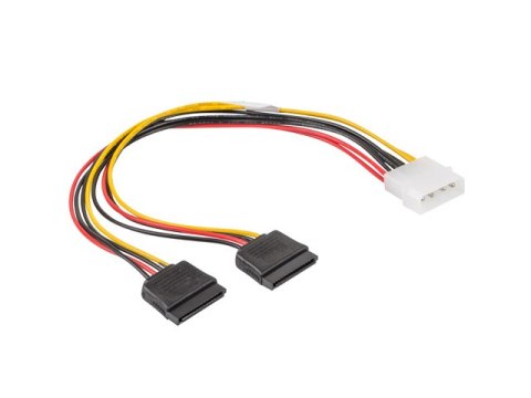 KABEL ZASILAJĄCY WEWNĘTRZNY MOLEX(M) 4 PIN->2X SATA(F) 15 PIN 30CM LANBERG