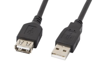 PRZEDŁUŻACZ USB-A M/F 2.0 0.7M CZARNY LANBERG