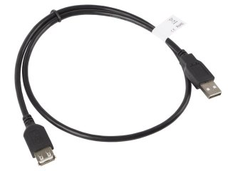 PRZEDŁUŻACZ USB-A M/F 2.0 0.7M CZARNY LANBERG