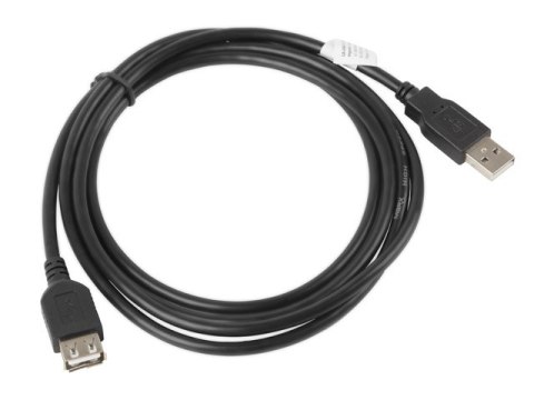 PRZEDŁUŻACZ USB-A M/F 2.0 1.8M CZARNY LANBERG