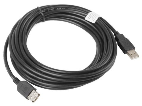 PRZEDŁUŻACZ USB-A M/F 2.0 5M CZARNY LANBERG