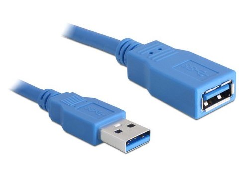 PRZEDŁUŻACZ USB-A M/F 3.0 5M NIEBIESKI DELOCK
