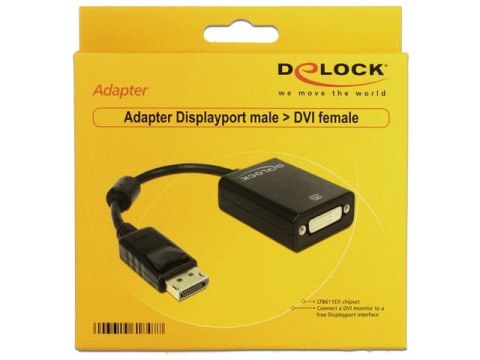 ADAPTER DISPLAYPORT(M) 1.1->DVI-D(F)(24+5) SINGLE LINK NA KABLU 20CM DELOCK