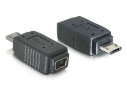 ADAPTER USB MINI(F) 2.0->USB MICRO(M) CZARNY NIKLOWANE STYKI DELOCK