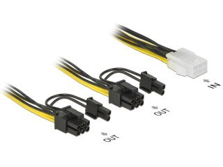 KABEL ROZDZIELACZ ZASILANIA PCI EXPRESS 6 PIN(F)->2X PCI EXPRESS 8 PIN(M) 15CM DELOCK