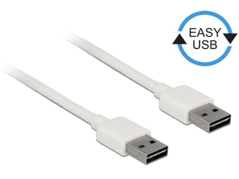 KABEL USB-A M/M 2.0 0.5M EASY-USB BIAŁY DELOCK