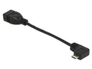 KABEL USB MICRO(M) KĄTOWY PRAWO->USB-A(F) 2.0 0.11M OTG CZARNY DELOCK