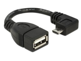 KABEL USB MICRO(M) KĄTOWY PRAWO->USB-A(F) 2.0 0.11M OTG CZARNY DELOCK