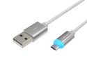 KABEL USB MICRO(M)->USB-A(M) 2.0 1M SREBRNY LED NATEC PRATI