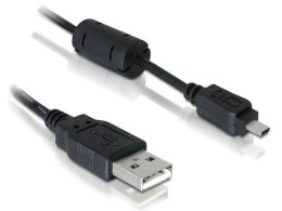 KABEL USB MINI(M) 8 PIN->USB-A(M) 2.0 1.8M CZARNY FERRYT (NIKON) UC-E6 DELOCK